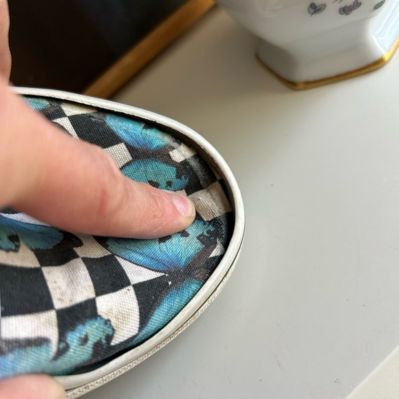 Vans Slip-On Shoes - Black and Blue Butterfly Checkered - Picture 3 of 15